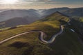 Aerial view of Transalpina mountain road, Romania Royalty Free Stock Photo