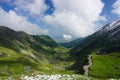 Aerial view of Transfagarasan alpine mountain road Royalty Free Stock Photo
