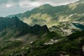 Aerial view of Transfagarasan with Balea Lake. Romania. Royalty Free Stock Photo