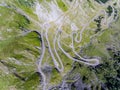 Aerial view of Transfagarasan mountain road in Romania