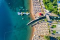 Aerial view of transparent turquoise sea