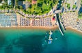 Aerial view of transparent turquoise sea