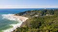 Aerial view of a travel paradise with beautiful blue turquoise wat Royalty Free Stock Photo