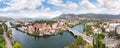 Aerial view of the Trebinje city and Trebisnjica river, Republika Srpska, Bosnia and Herzegovina