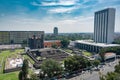 Aerial view of the tree culture plaza, Tlatelolco, Mexico