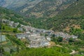 Aerial view of Trevelez, one of Las Alpujarras white villages in Spain