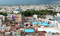 Aerial view of the trichirappalli city houses with cloudy sky.