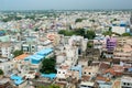 Aerial view of the trichirappalli city houses with cloudy sky.