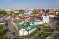 Aerial view on a Trinity suburb - old historic centre, and Minsk city, Minsk, Belarus Royalty Free Stock Photo