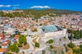 Aerial view of trio of fortresses in Sibenik, Croatia Royalty Free Stock Photo