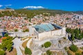 Aerial view of trio of fortresses in Sibenik, Croatia Royalty Free Stock Photo