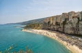 Aerial view of Tropea beach and town - Tropea, Calabria, Italy