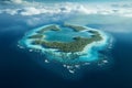 Tropical atoll island in ocean