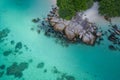 Aerial view of tropical beach with crystal clear sea water Royalty Free Stock Photo