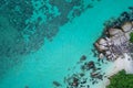 Aerial view of tropical beach with crystal clear sea water Royalty Free Stock Photo