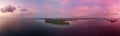 Aerial view tropical beach island reef caribbean sea. Indonesia Moluccas archipelago, Kei Islands, Banda Sea. Top travel