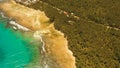 Aerial view beautiful beach on a tropical island. Philippines,Siargao. Royalty Free Stock Photo