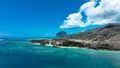 Aerial View of Tropical Beach and Lagoon in Mauritius Royalty Free Stock Photo