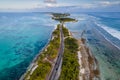 Aerial view of tropical beach landscape at addu city, Maldives Royalty Free Stock Photo