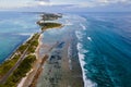 Aerial view of tropical beach landscape at addu city, Maldives Royalty Free Stock Photo