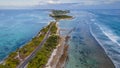 Aerial view of tropical beach landscape at addu city, Maldives Royalty Free Stock Photo