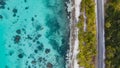Aerial view of tropical beach landscape at addu city, Maldives Royalty Free Stock Photo