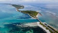 Aerial view of tropical beach landscape at addu city, Maldives Royalty Free Stock Photo