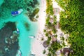 Aerial view of tropical beach. Saona island, Dominican republic Royalty Free Stock Photo