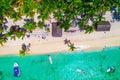 Aerial view of tropical beach. Saona island, Dominican Republic Royalty Free Stock Photo