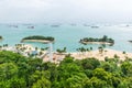 Aerial view of tropical beach in Sentosa island Royalty Free Stock Photo