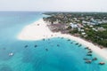 Aerial view of tropical beach near Kendwa village, Zanzibar