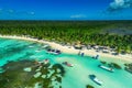 Aerial view of tropical beach, Dominican Republic Royalty Free Stock Photo