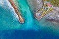 Aerial view of tropical island landscape at Fuvahmulah, Maldives