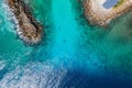 Aerial view of tropical island landscape at Fuvahmulah, Maldives