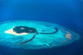 Aerial view of tropical island ,Maldives Royalty Free Stock Photo