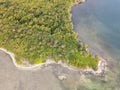 Aerial View of Tropical Island Off Coast of Belize
