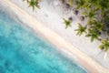 Aerial view of tropical paradise beach, amazing seascape with white sand and azure sea, outdoor travel abstract background Royalty Free Stock Photo