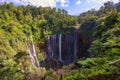 Aerial view of tropical rainforest Coban Sewu Waterfall in East Java Royalty Free Stock Photo