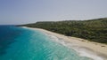 aerial view of tropical Zoni beach loacted in Culebra Puerto Rico.