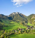 Aerial view of Trzy Korony mountain peak, Poland Royalty Free Stock Photo