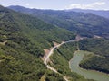 Aerial view of Tsankov kamak Reservoir, Bulgaria Royalty Free Stock Photo