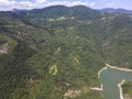 Aerial view of Tsankov kamak Reservoir, Bulgaria Royalty Free Stock Photo