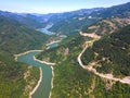 Aerial view of Tsankov kamak Reservoir, Bulgaria Royalty Free Stock Photo