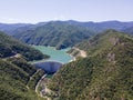 Aerial view of Tsankov kamak Reservoir, Bulgaria Royalty Free Stock Photo