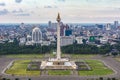 Aerial view of Tugu Monas Monumen Nasional or National Monument in Jakarta, Indonesia Royalty Free Stock Photo