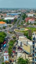 Aerial view of Tugu Muda Jalan Pemuda, Semarang City, Indonesia.