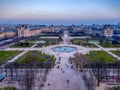 Aerial view of the Tuileries Garden and the Louvre palace museum