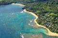 Aerial view of Tunnels beach, Kauai