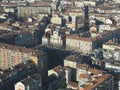 Aerial view of Turin with Gesu Nazareno (Jesus of Nazareth) chur