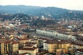 Aerial view Turin italy vittorio veneto monte cappuccini santa madre church